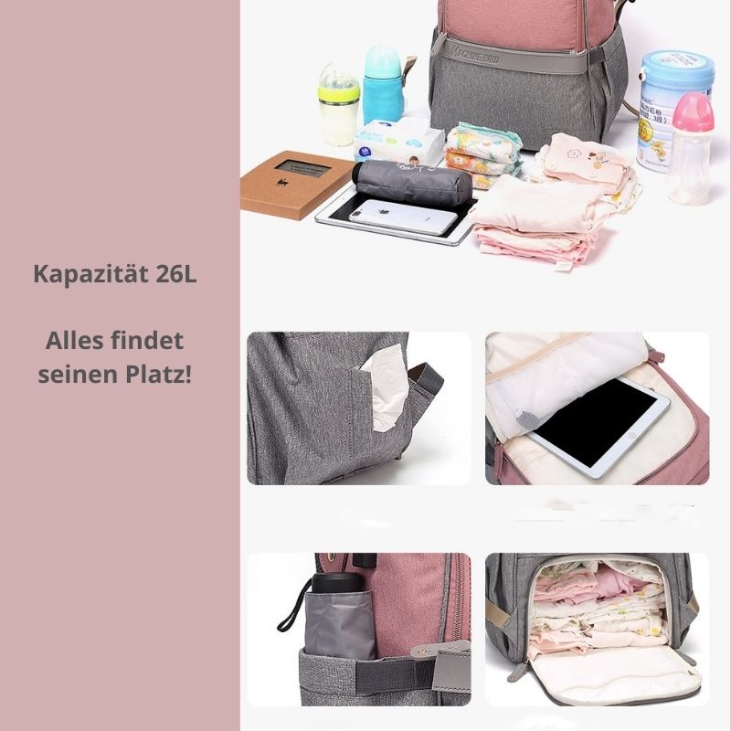 Wickelrucksack "Paris" mit USB Anschluss