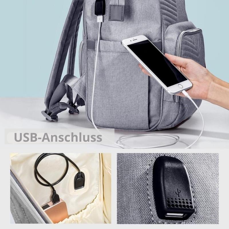 Sac à langer "Milan" avec interface USB - Kakoobags